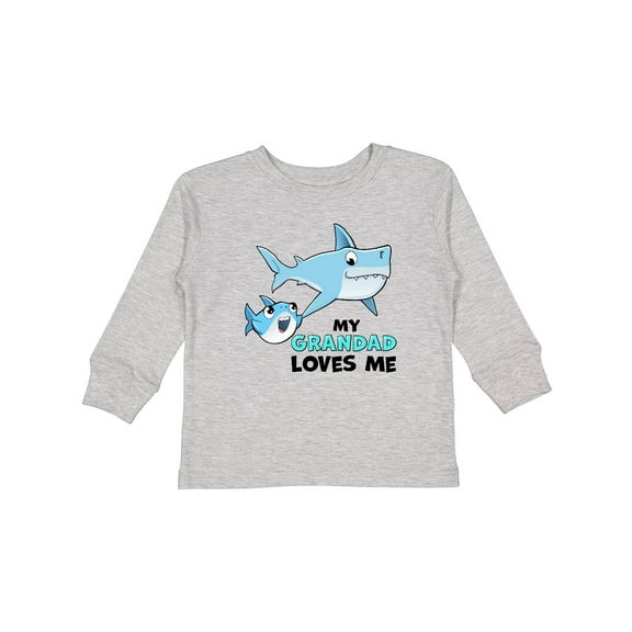 Inktastic My Grandad Loves Me with Cute Sharks Boys or Girls Long Sleeve Toddler T-Shirt