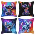 thumbnail image 1 of Dibujos animados Linda Lilo and Stitch(4) Juego de 4 fundas de cojín cuadradas para sofá, sala de estar y cama (40,6 x 40,6 cm), con cremallera invisible, regalo decorativo., 1 of 5