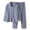 thumbnail image 1 of Ensemble de Pyjama pour Homme Doublé à Col, Douillet, à Manches Longues, pour Temps Froid, 1 of 9
