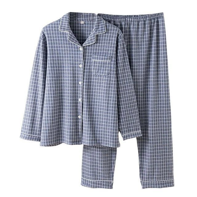 Ensemble de Pyjama pour Homme Doublé à Col, Douillet, à Manches Longues, pour Temps Froid