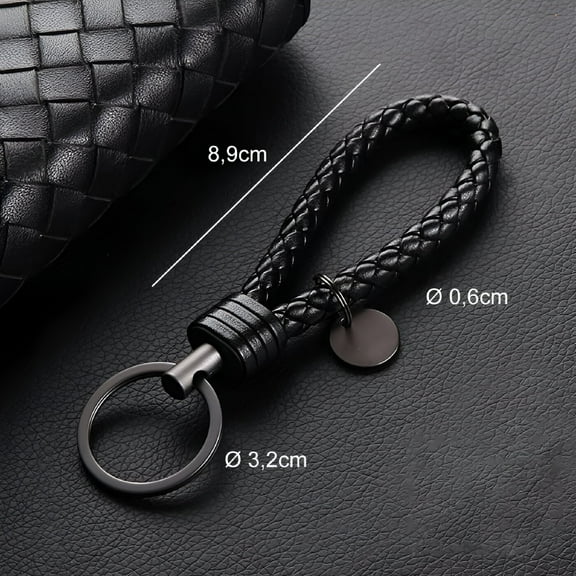 DESIGNICE Key Chains Handwoven Leather Keychain Simple Car Key Chain Accessories Keychain Gift for Men and Women Father's Day