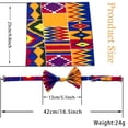 thumbnail image 3 of XIAOHUAGUA 2 Pcs African Kente Bow Tie Pocket Square Kente Print Bow Tie and Squares for Men Black History Month, 3 of 5