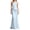 Blue, variant on EliteGoogv Womens Bodycon Dresses One Shoulder Asymmetric Ruched Long Dresses For Women Slim Fit Satin Formal Evening Party Dresses White