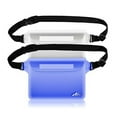 thumbnail image 2 of Heeta 2Pack Waterproof Pouch With Waist Strap, Transparent Screen Touchable Dry Bag With Adjustable Belt For Phone Valuables For Swimming Snorkeling Boating Fishing Kayaking (Blue & White, L), 2 of 3