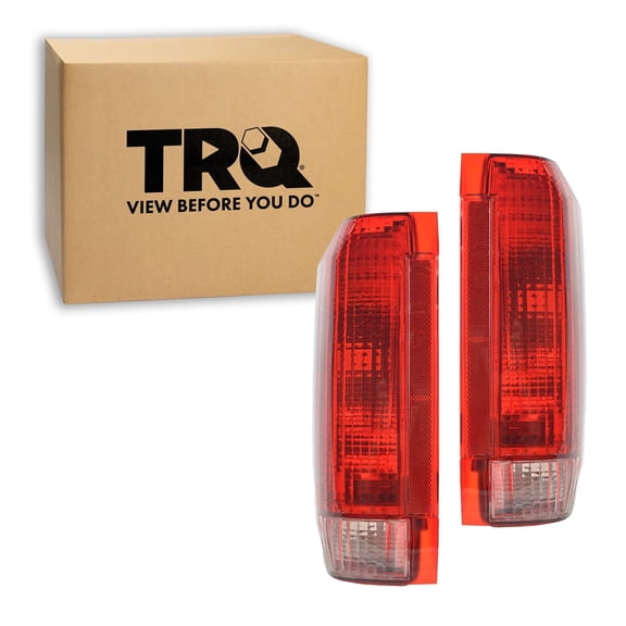 TRQ 2 Piece Driver & Passenger Side Tail Light Assembly Set Fits 1990-1996 Ford Bronco F150 Truck 1900-1997 With Styleside Bed F250 F350 F450 FO2800106 FO2801105