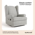 thumbnail image 3 of Storkcraft Serenity Wingback Upholstered Recline Glider with USB, Steel, 3 of 13
