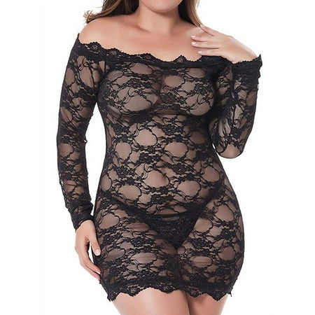 

XXLvision Women s Plus Size Lace Lingerie Babydoll Set Nightdress Sleepwear