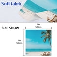 thumbnail image 4 of Iauyy Satin Napkins Set of 1- Tropical Beach View DIY Printing Decoration Cloth Napkin- Easy Care for Home/Party, 4 of 8