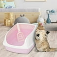 thumbnail image 5 of Open Top Pet Litter Tray Potty Toilet, Pan Deep Loo Spoon Container Cat for Bunny, Small and Medium Dogs, Indoor, Crate, Kitty Pink, 5 of 8