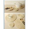 thumbnail image 4 of SHAR Woven Placemats for Dining Table Set of 4 Cute Thick Rustic Round Kitchen Placemats (11/22/30/35cm), 4 of 4