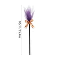 thumbnail image 3 of Halloween Witch Broom Decoration, 35.4 inch Tulle Witch Broom Prop with Pumpkin Bow Ribbon for Front Door Fireplace and Party Decor, 3 of 7