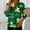 A571 Multicolor, variant on St. Patrick's Day Sweatshirt for Women Striped Shamrock Graphic Quarter Zip Pullover Long Sleeve Loose Fit Soft Festive Holiday Clothes