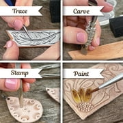 ArtSkills Leather Working Kit, Leather Tooling Kit with Tools, Leather Stamps, Leather for Crafts, Adult Project Kits, 80 pc