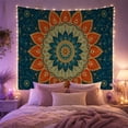 thumbnail image 2 of Peacock Mandala in Ornate Symmetrical Design, Calming Boho for Boho Decor Lovers, Bohemian Wall Art, Housewarming Gift Tapestry Wall Hanging for Bedroom, Living Room and Dorm, 2 of 7
