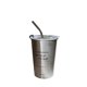 thumbnail image 1 of Taza térmica de café simple de 500 ml, taza térmica doble de acero inoxidable, tazas portátiles para té y leche con pajita, taza de café americano con hielo, A, 1 of 2