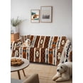 thumbnail image 6 of Brown Beige Boho Couch Cover for 2 Cushion Couch, Vintage Ethnic Tribe Abstract Art Retro Washable Love Seat Sofa Covers Slipcover, Throw Sofa Covers for Pets, Furniture Protector 71"x102", 6 of 9