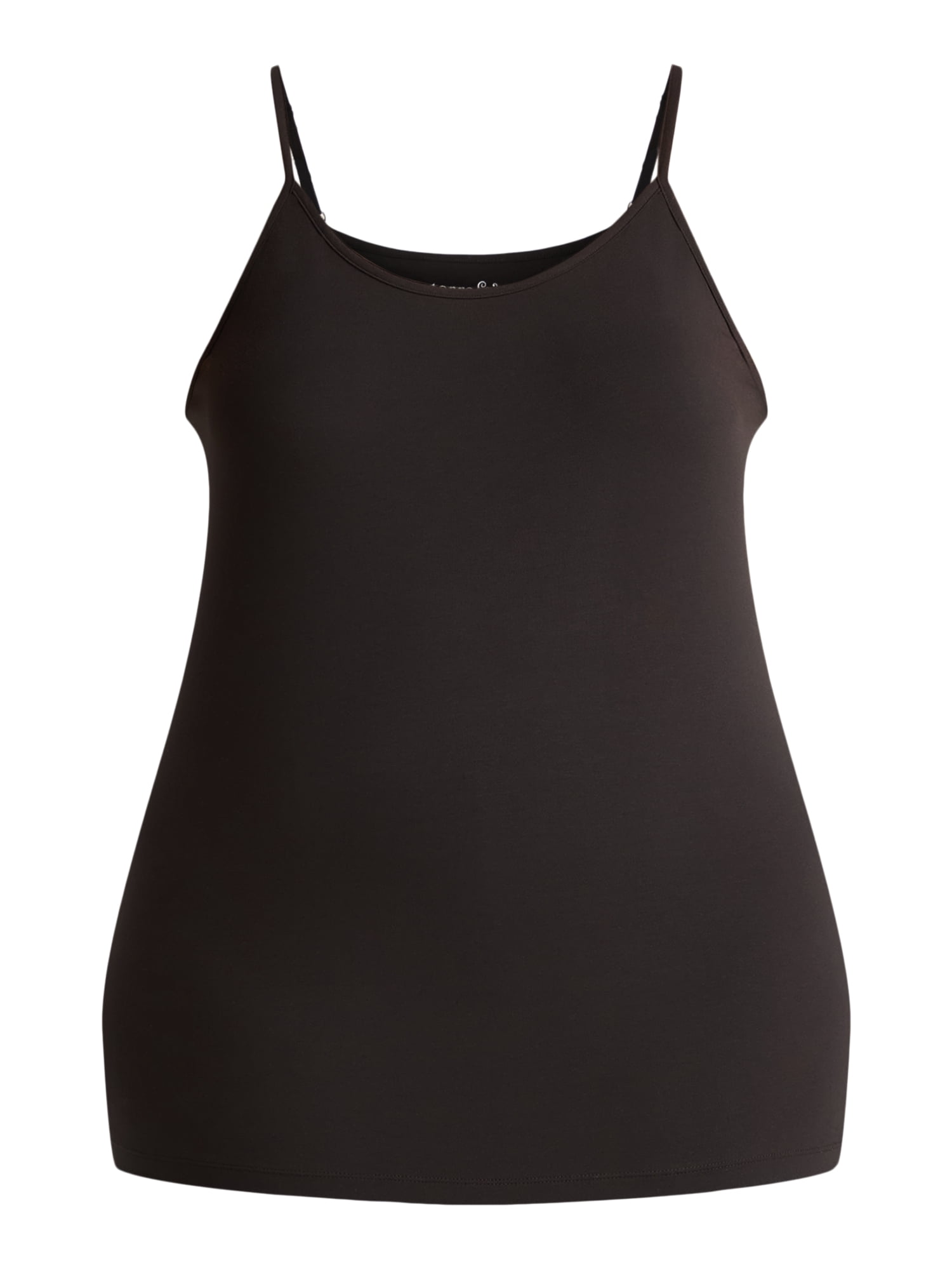 Terra & Sky Women’s Plus Camisole with Adjustable Straps, 2-Pack, Sizes 0X-5X