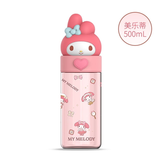 Botella de agua Kawaii Sanrio de 500ml, Kuromi Cinnamoroll, taza de plástico de dibujos animados de Anime, juguetes de manga para niños, botella Kawaii, regalo, taza de agua