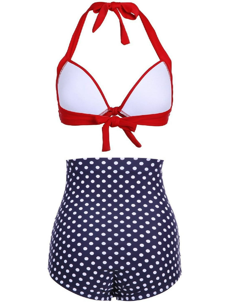 Women's Retro 50s Rockabilly High Waist Vintage Bikini Set