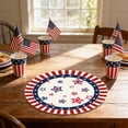 thumbnail image 6 of OAVQHLG3B American Flag Vases Flowers 4th of July Round Placemats Set of 4, 14 Inch Patriotic Memorial Day Round Table Mats for Dining Decoration, 6 of 6