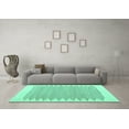 thumbnail image 3 of Ahgly Company Indoor Rectangle Solid Turquoise Blue Modern Area Rugs, 2' x 4', 3 of 4