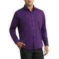 thumbnail image 4 of INSPIRE CHIC Mens Dress Shirts Solid Long Sleeve Regular Fit Formal Business Button Down Formal Shirts M Purple, 4 of 5