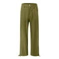 thumbnail image 4 of amkenre Trousers for Women Casual Loose Button up Straight Wide Leg Full Boot Cut Pants High Waist Daily Work Ladies Pants Track Pants Tracksuit Womens Trousers, 4 of 5