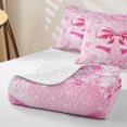 thumbnail image 4 of Erosebridal Pink Princess Bowknot Twin Quilt Set For Girls,3D Glitter Print Diamond Kids Twin Coverlet Set,2-Piece, 4 of 7