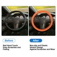 thumbnail image 7 of Steering Wheel Cover for 36.5-37.9cm Steering Wheel Protective Sleeve Stylish Faux Leather Orange, 7 of 7