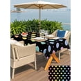 thumbnail image 5 of Outdoor Tablecloth with Umbrella Hole for Patio/Picnic/Party/Camping, Colorful Polka Dot Waterproof Table Cloth Rectangle Table Cover Washable, Cartoon Watercolor Geometric Black (54"x 80"), 5 of 8
