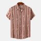 thumbnail image 2 of Hombres Casual Botones Playa Sin posicionamiento Estampado Turndown Camisa de manga corta Blusa Pompotops  oipoqjl49371, 2 of 9