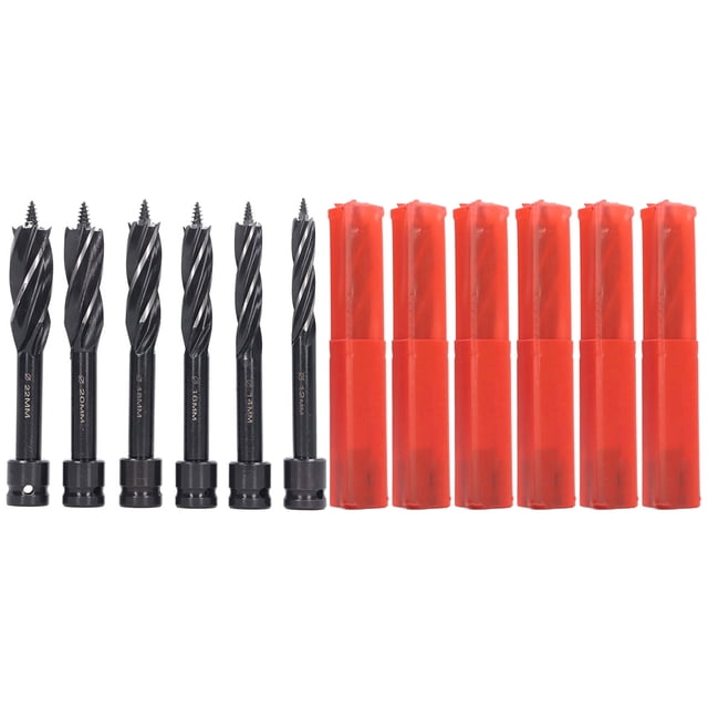 Brocas de barrena de 6 uds con vástago hexagonal, 4 bordes, 4 flautas, brocas de perforación para carpintería