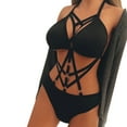 thumbnail image 3 of Gibobby Lencería sexy de mujer tanga Día de San Valentín Vendaje Bustier Top Sujetador de encaje Sheer Mujeres Sin relleno Crop Rainbow Bralette(Negro, G), 3 of 5