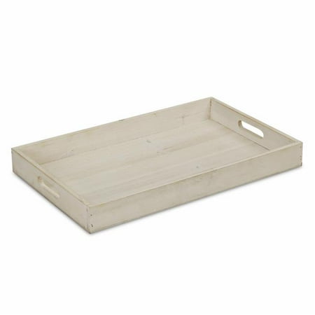 

HomeRoots 399622 2 x 20 x 11.5 in. Minimalist Light Gray Wooden Tray