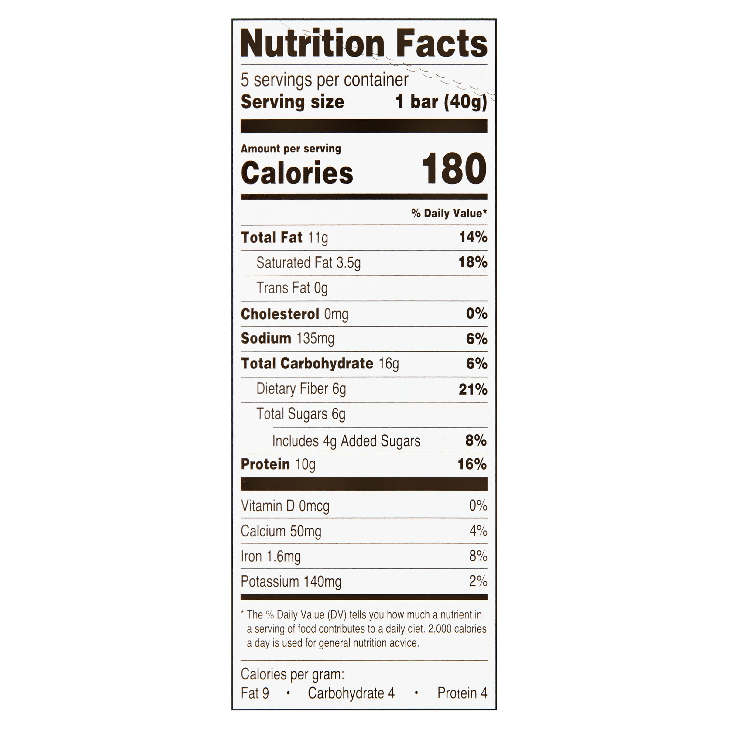 Great Value Peanut, Almond & Dark Chocolate Protein Chewy Granola Bars, 7 oz, 5 Count