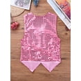 thumbnail image 4 of Alvivi Kids Boys Glittery Sequined Vest Hip-hop Jazz Dance Waistcoat Tops 7-14 Pink 7-8, 4 of 7