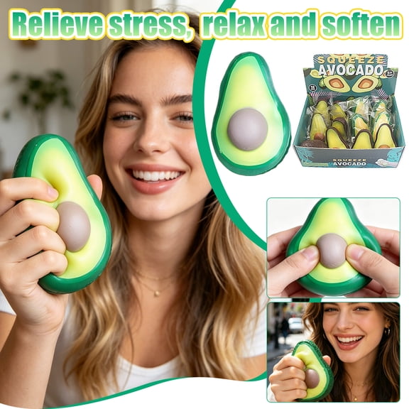 Sensory Fidget Toys Playful Avocado Squeeze Fidget Toy, Textured Stress Balls for Kids, Pocket-Sized Stress Relief Toys for Party Favors