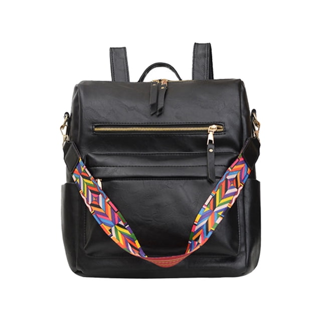 Leather Laptop Backpack for Women Frosted Soft Surface Multifunctional Retro Womens Backpack Small Leather Backpack for Women