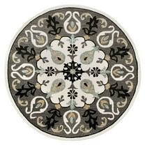 LR Home Wren 7' Round Gray Medallion Indoor Area Rug