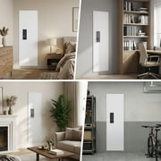 53.15 Wall Gun Cabinet, Biometric Fingerprint Hidden Safe With Dual Alarm System And Silent Mode, Gun Safes With 3 Adjustable Shelves, Magnetic Slot And Key Hook