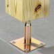 thumbnail image 4 of 2pcs 100-150mm Galvanised Adjustable Elevated Post Base Support, Heavy Duty Roof Support Compatible Building - Gold, 4 of 5