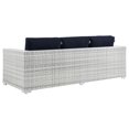 thumbnail image 6 of Lounge Sofa, Rattan, Wicker, Light Grey Gray Blue Navy, Modern Contemporary Urban Design, Outdoor Patio Balcony Cafe Bistro Garden Furniture Hotel Hospitality, 6 of 8