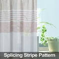 thumbnail image 4 of Haperlare 27"W x 30"L Cafe Curtains Splicing Striped Farmhouse Tier Curtain Light Filtering Half Window Curtain for Bathroom, Pink, Set of 2, 4 of 6