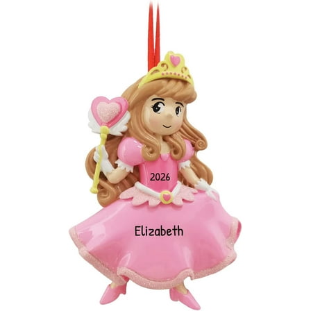 Personalized Princess Ornaments 2025 - Custom Toddler Princess Character Ornaments for Girls, Kids Décor for Christmas Tree