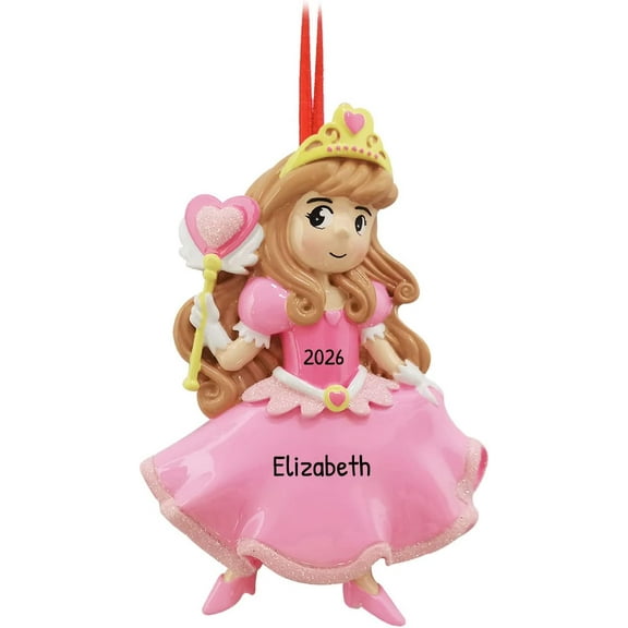 Personalized Princess Ornaments 2025 - Custom Toddler Princess Character Ornaments for Girls, Kids Décor for Christmas Tree