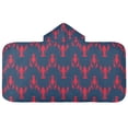 thumbnail image 5 of Yayeee Kids Hooded Towel with Hand Pockets Beach Soft Absorbent Bath Wrap 50 x 23.5 inch, Blue Lobster Pattern, 5 of 5
