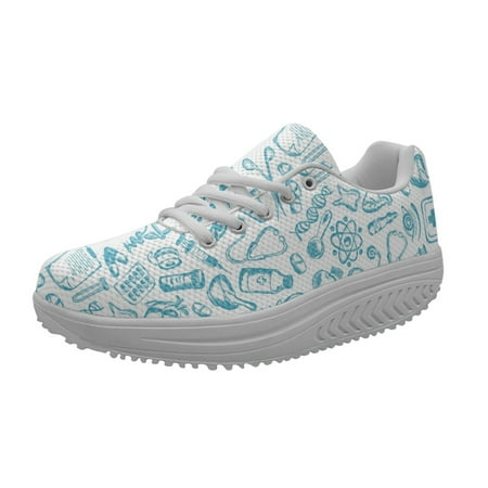 

New Fashion Hospital Doctor Nurse Footwear Brand Design Medical Shoes Cartoon Print Lace Up Sneakers Women s Zapatillas de Mujer