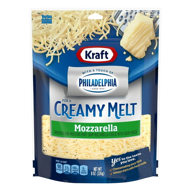 Kraft Mozzarella Shredded Cheese with a Touch of Philadelphia for a