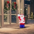 thumbnail image 4 of Northlight Lighted Commercial Grade Acrylic Waving Santa Claus Christmas Outdoor Decoration - 14", 4 of 4