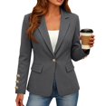 thumbnail image 2 of Breezora Women's Long Sleeve Single Button Blazer Work Suit Coat Casual Fall Office Jackets for Women, 2 of 7